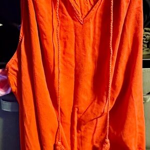 Ava & Viv Bold Orange V-Neck Top